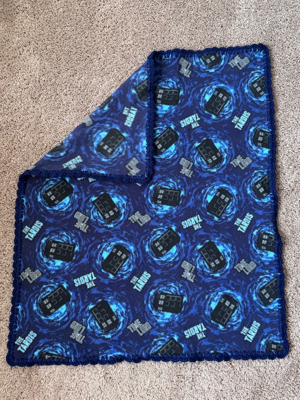Small TARDIS Themed Fleece Throw Blanket